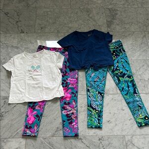 Lilly Pulitzer Kids' Colorful Leggings and Tees Set size Large